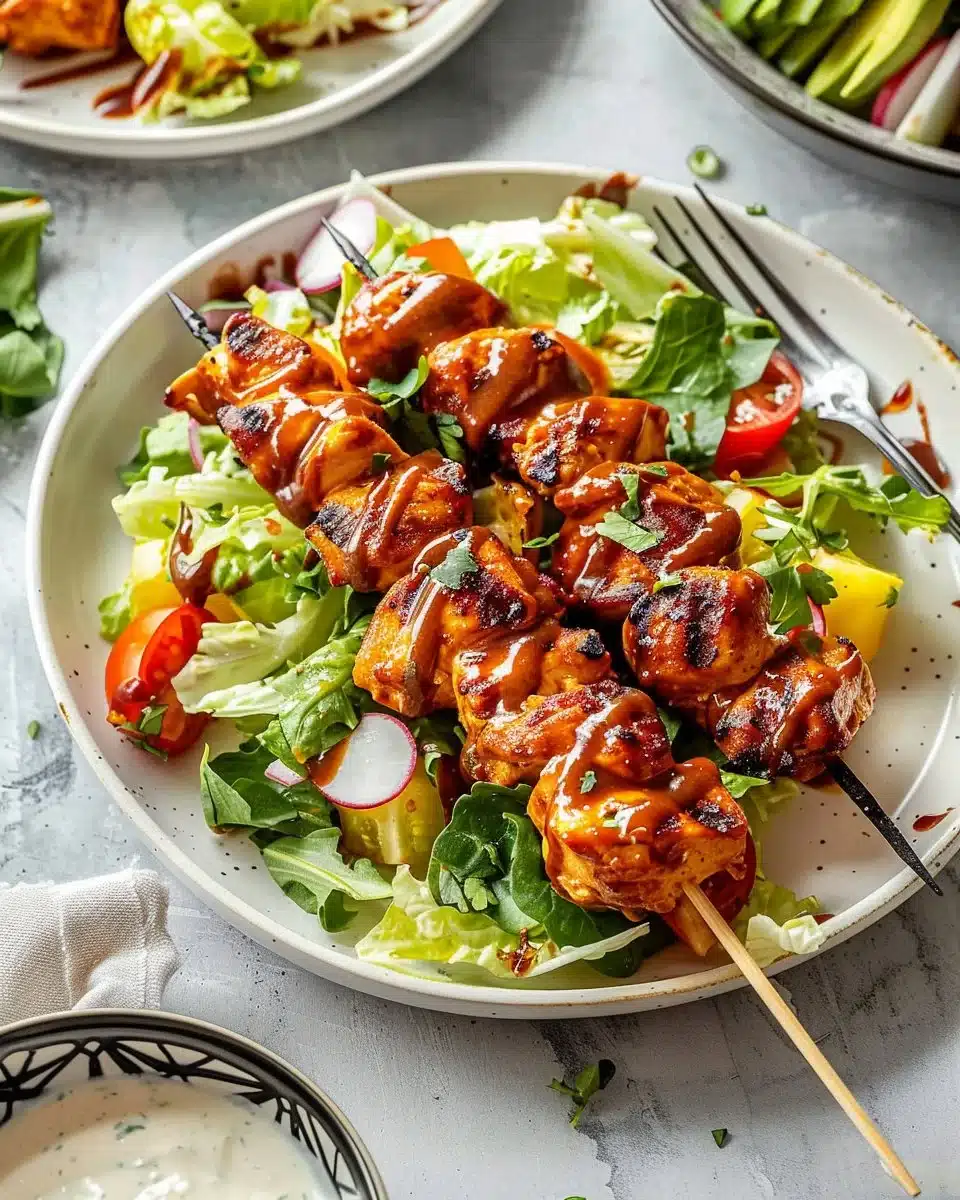 BBQ Chicken Skewer Salad