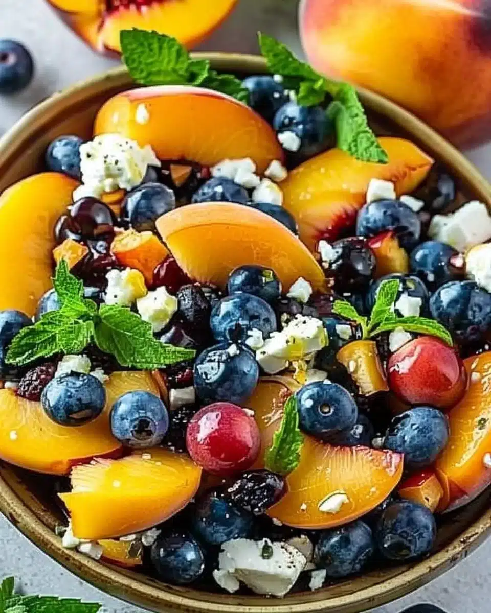 Blueberry Peach Feta Salad