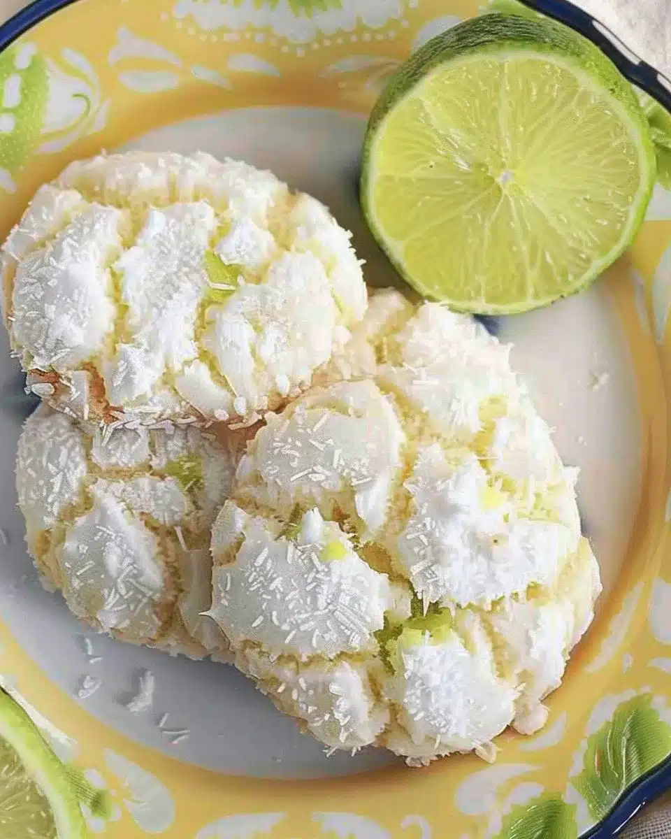 Coconut Key Lime Crinkle Cookies