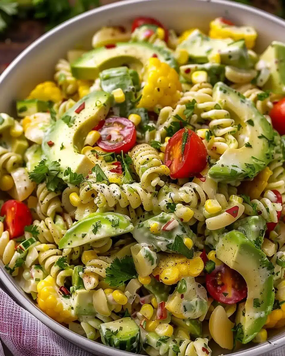 Corn and Avocado Pasta Salad
