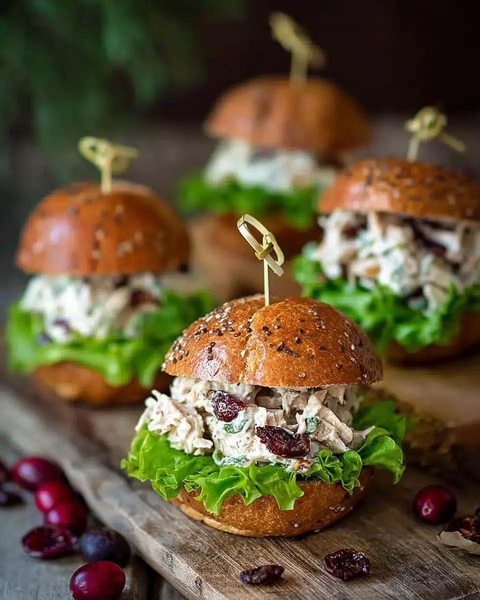 Cranberry pecan chicken salad served in a bowl with fresh ingredients