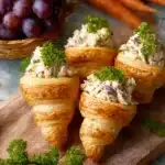 Crispy Easter Chicken Salad Crescent Rolls served on a festive platter