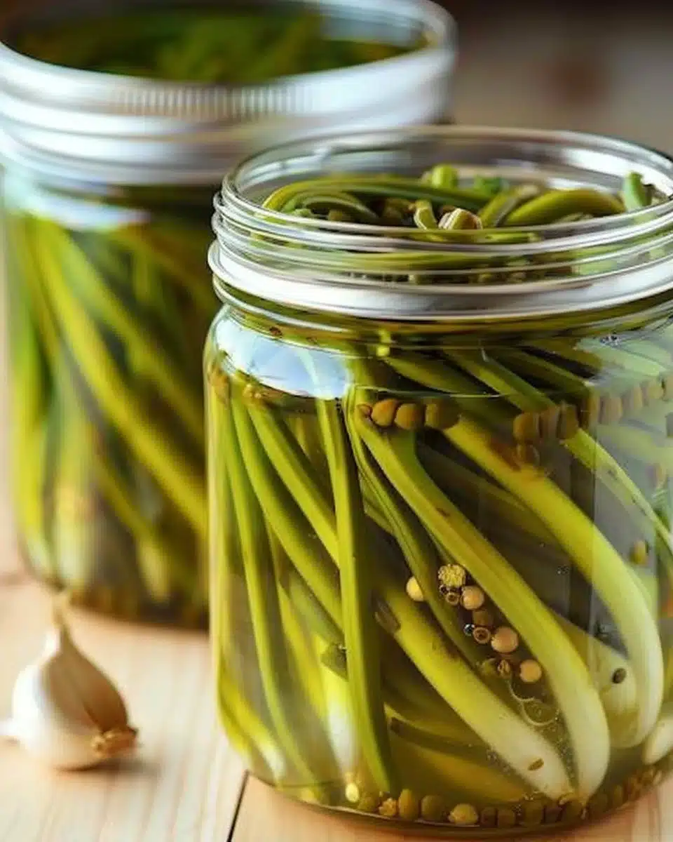 Easy Pickled Garlic Scapes