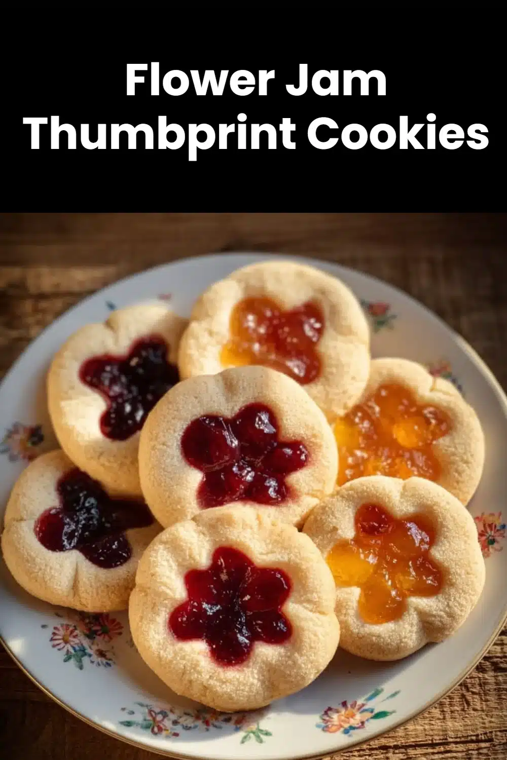 Flower Jam Thumbprint Cookies