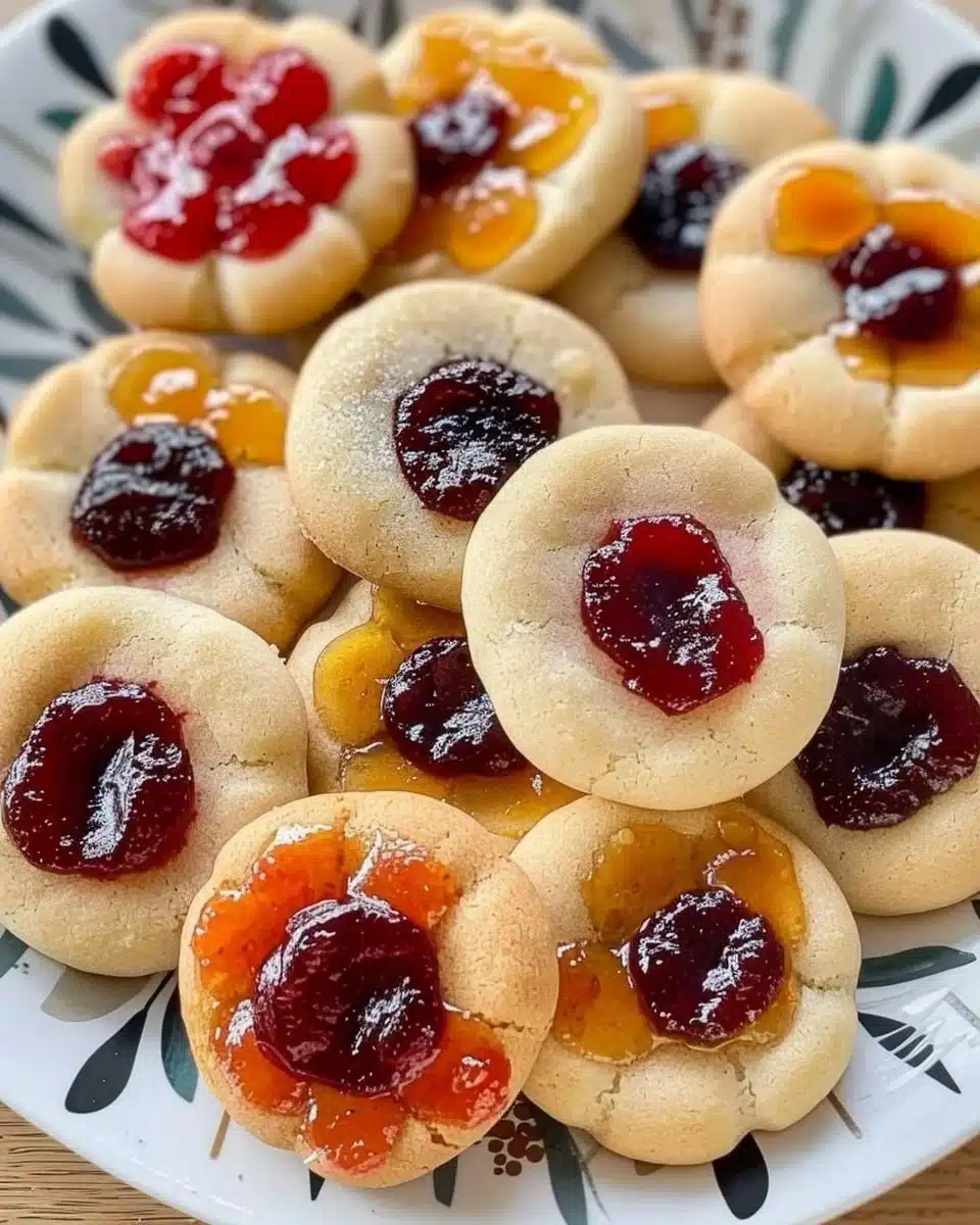 Flower Jam Thumbprint Cookies