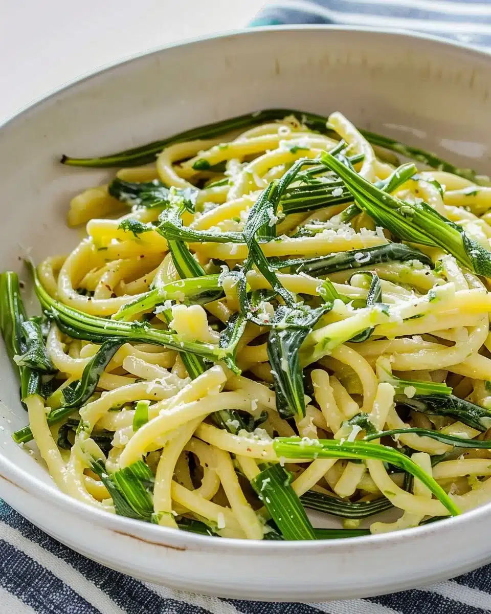 Garlic Scape Pasta (Vegan)