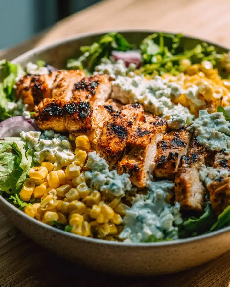 High Protein Chicken Street Corn Salad with vibrant ingredients for a nutritious meal