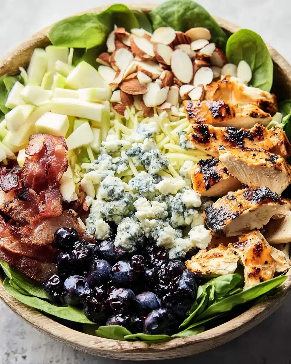 Honey Mustard Chicken Salad with fresh vegetables and herbs