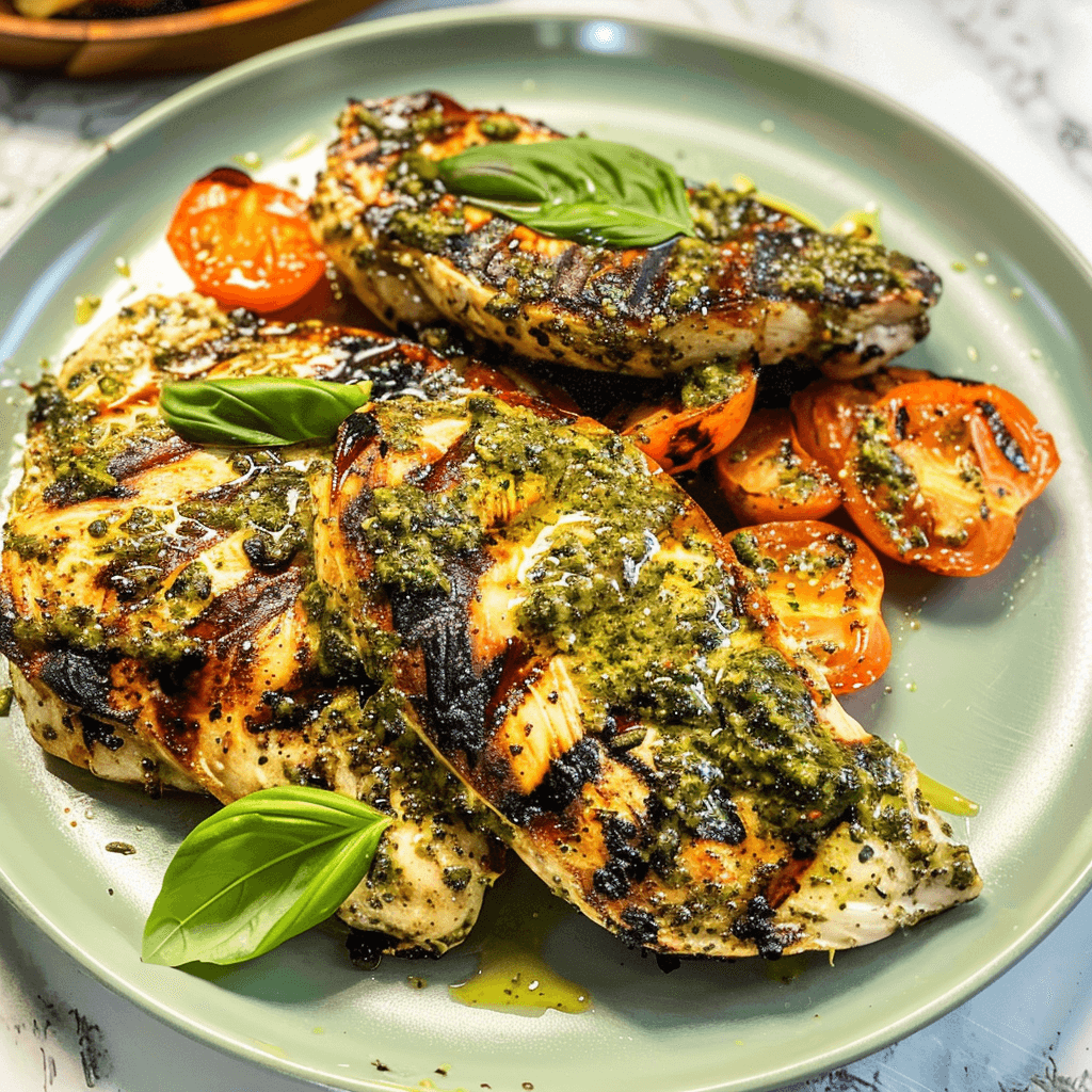 20-Minute Grilled Basil Pesto Chicken