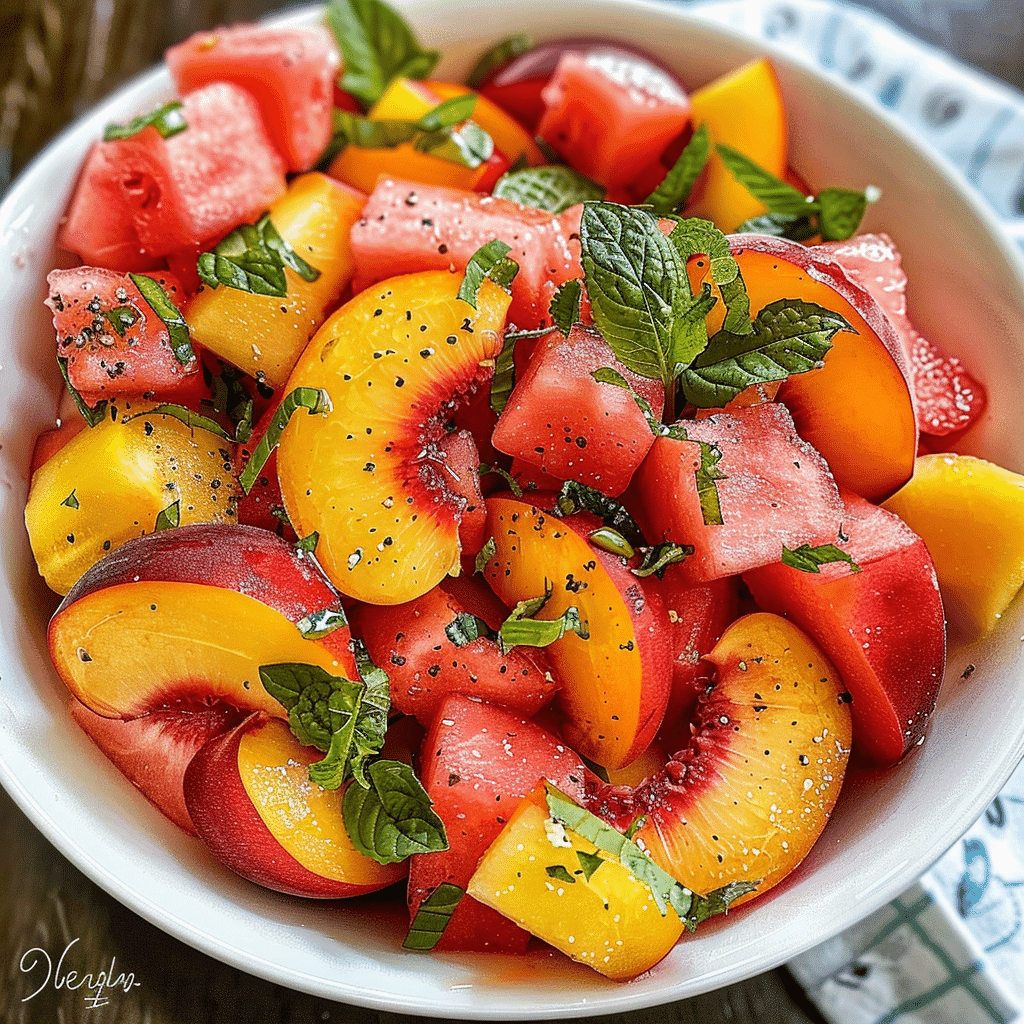 Easy Summer Peach Watermelon Salad for Refreshing Thirst