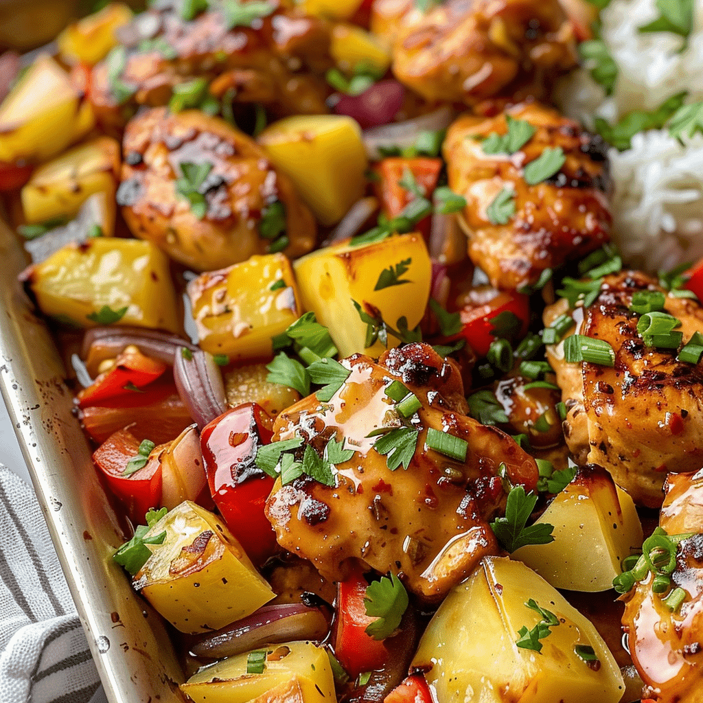 Hawaiian Chicken Sheet Pan Recipe with Tropical Flavor