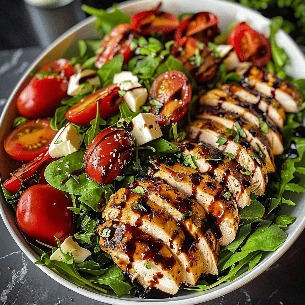 Baked Marinated Chicken Salad with Mozzarella and Balsamic Vinaigrette