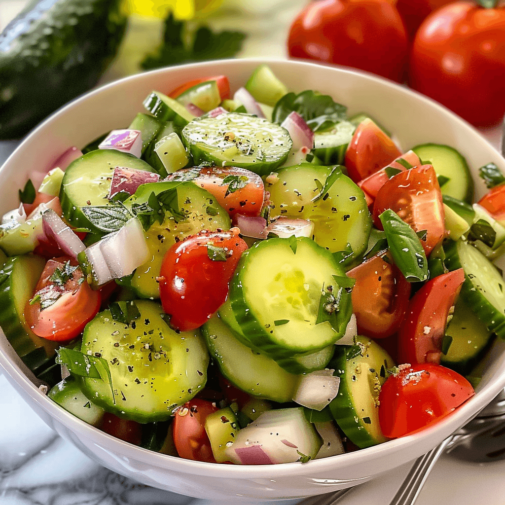 Quick Italian Cucumber Salad Recipe
