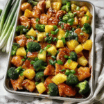 Teriyaki Sheet Pan Pineapple Chicken and Broccoli