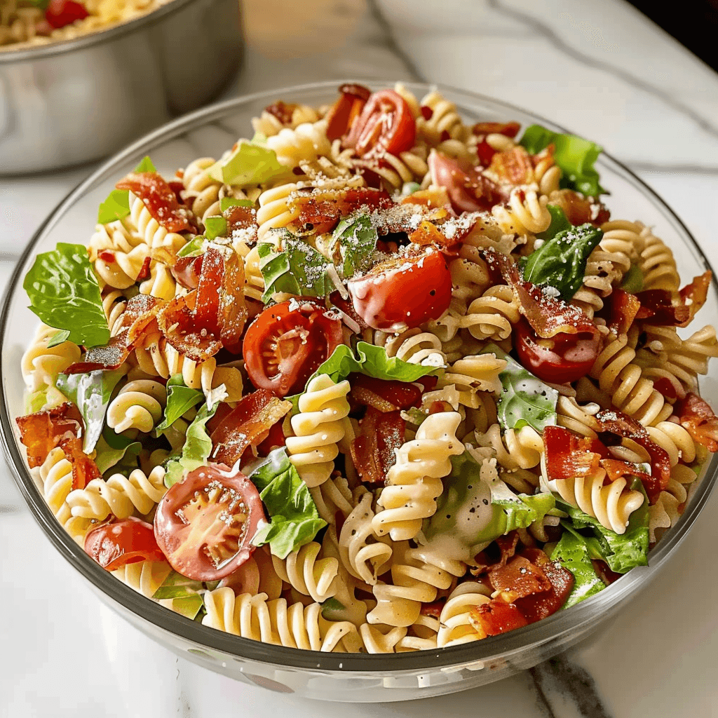 Easy High Protein BLT Pasta Salad