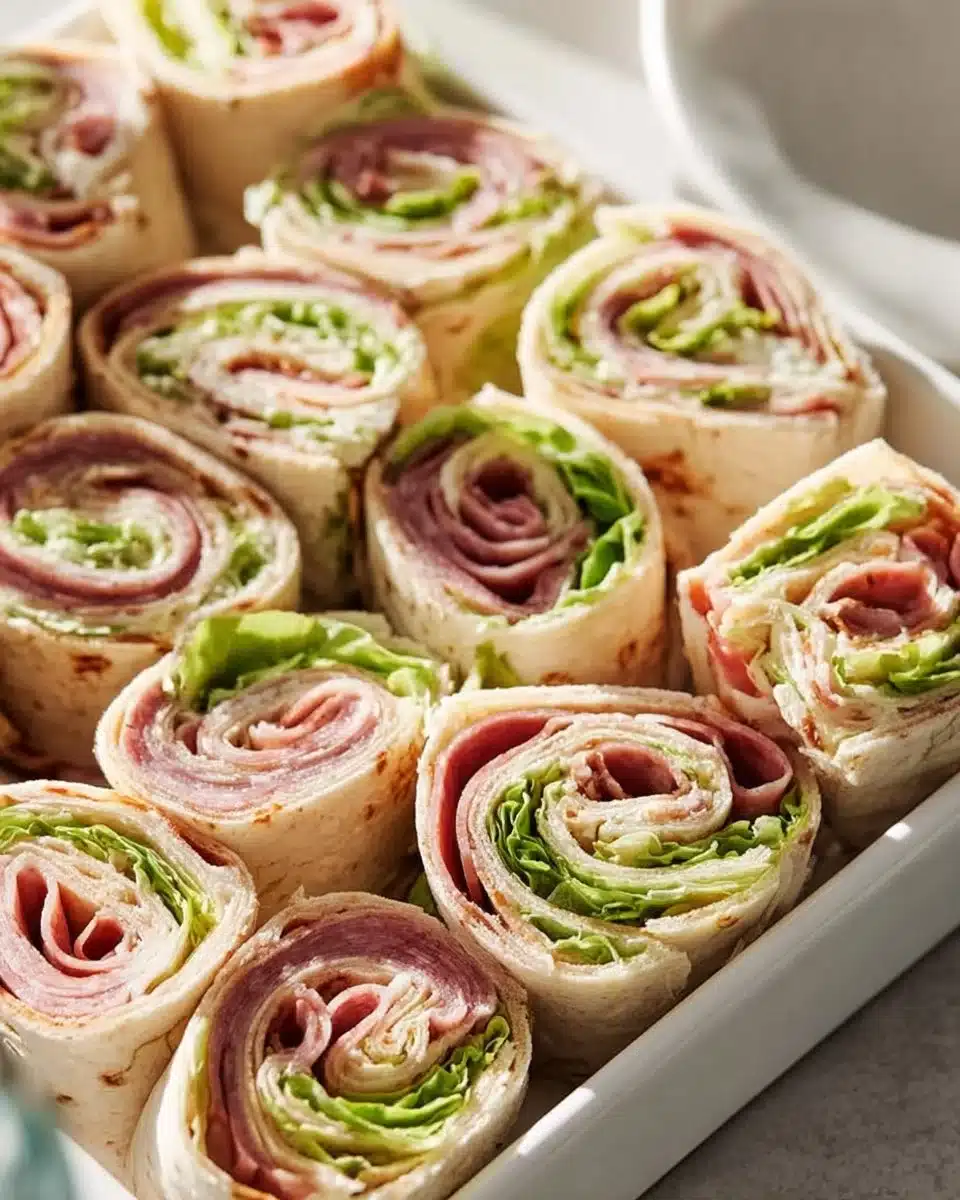 Delicious Italian Pinwheel Sandwiches with fresh ingredients and vibrant colors.