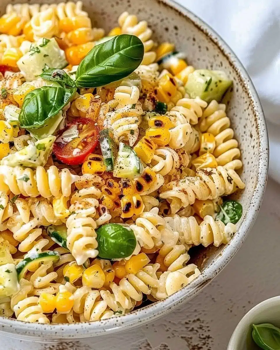 Juicy Street Corn Pasta Salad