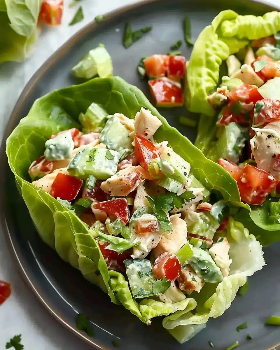 Light & Tasty BLT Chicken Salad Lettuce Wraps