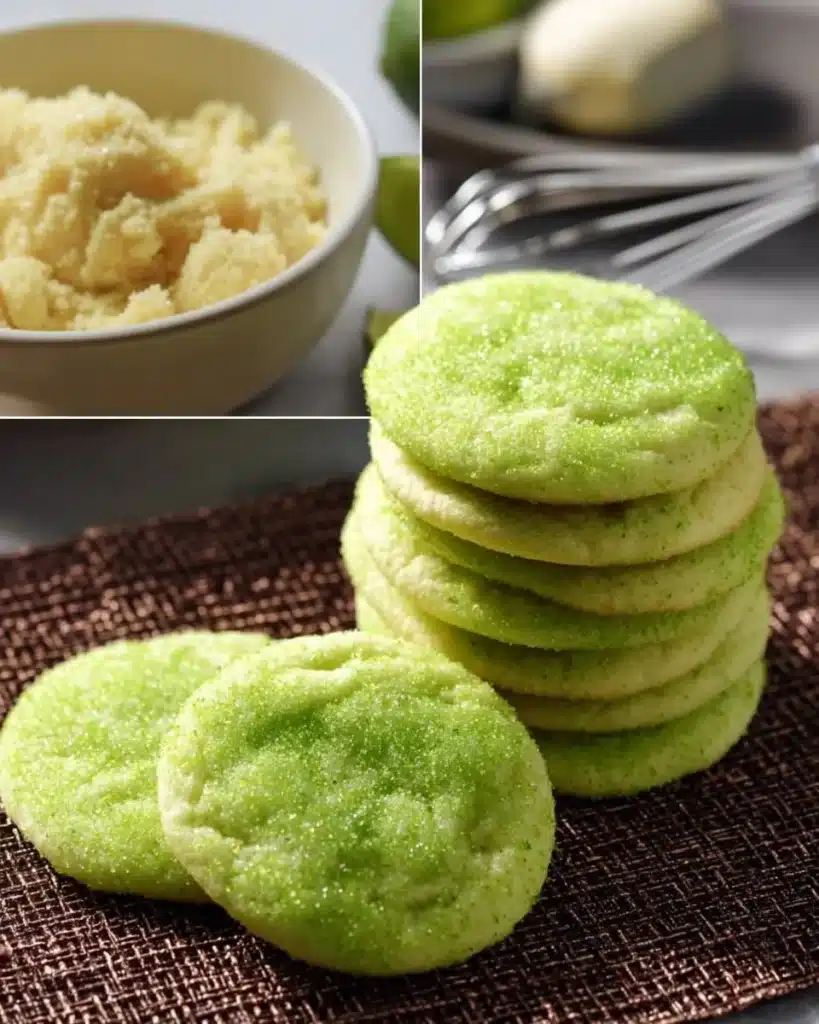 Freshly baked lime sugar cookies with a hint of zest and sweetness
