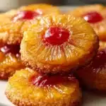 Delicious Pineapple Upside-Down Cookies on a plate, ready to enjoy.