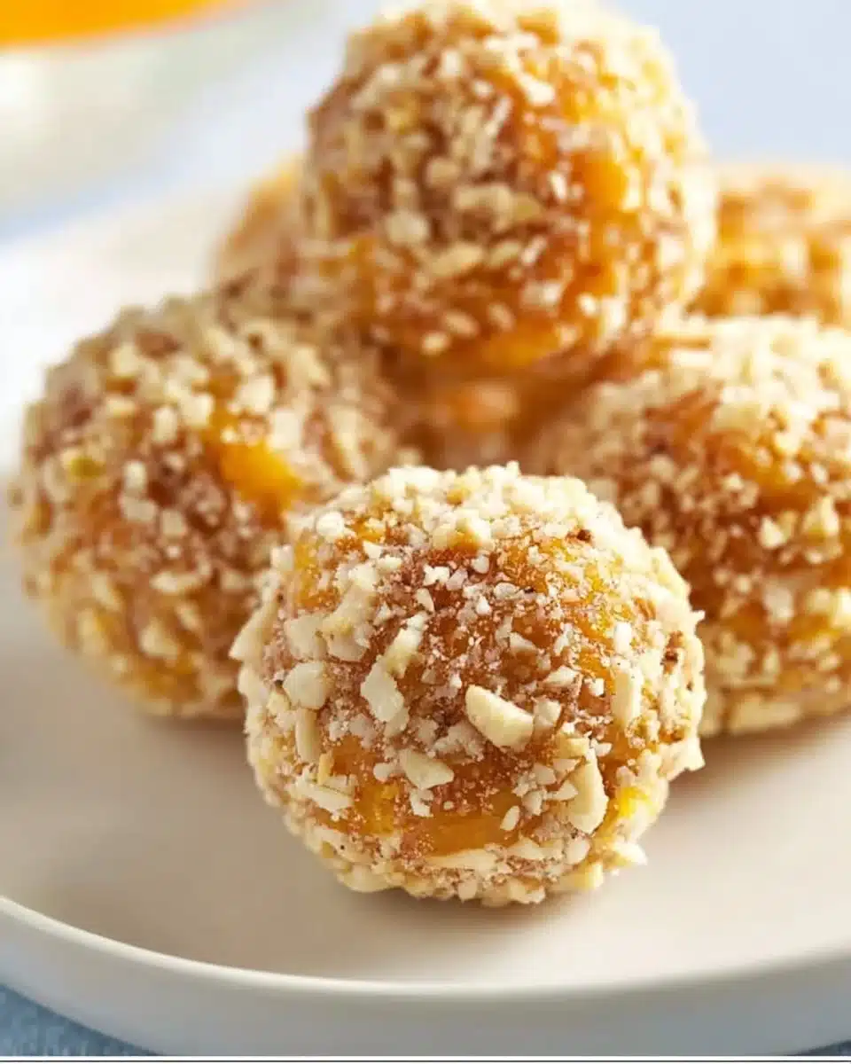 Delicious homemade apricot balls made with nuts and dried apricots