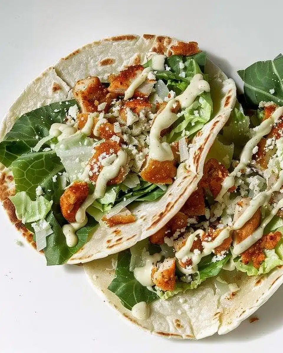 Smash Chicken Caesar Tacos