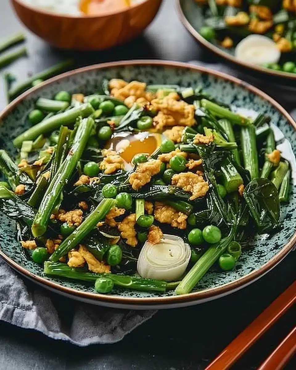 Stir Fried Garlic Scape with Eggs