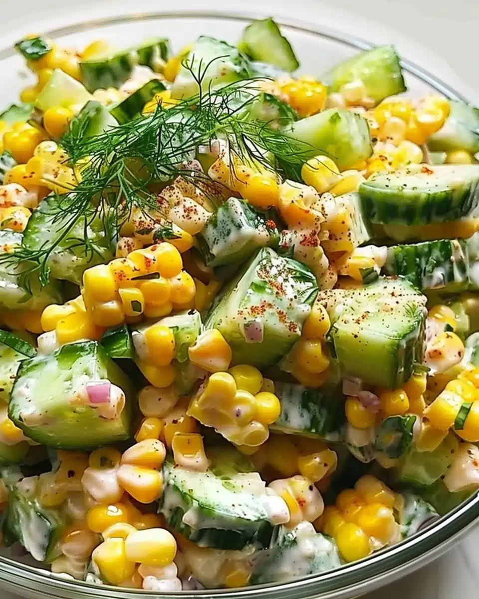 Street Corn and Cucumber Salad