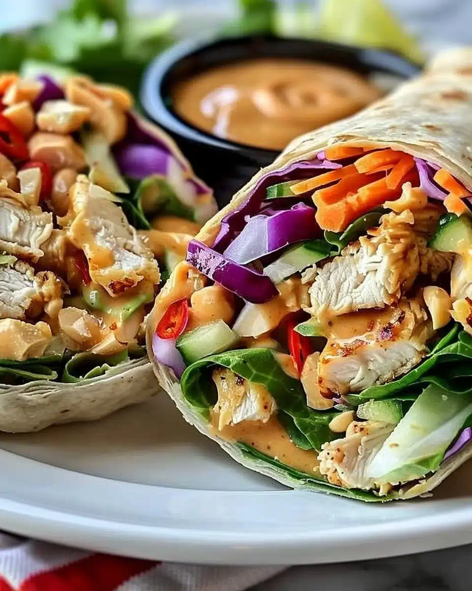 Thai Peanut Chicken Wraps