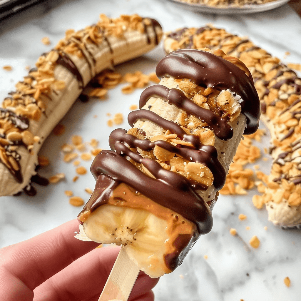 Frozen Banana Snickers: Healthy Dessert