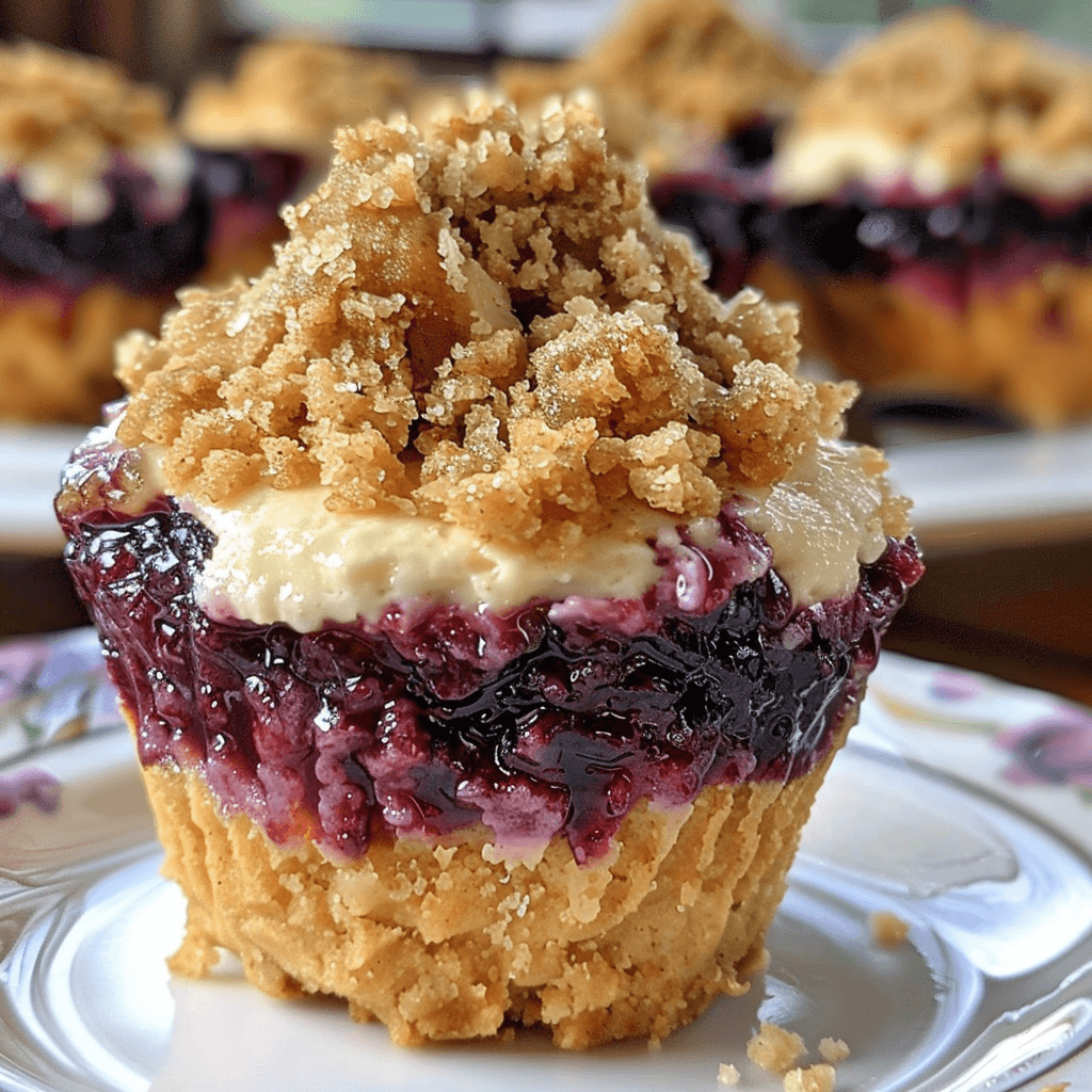Huckleberry Crumble Mini Cheesecakes