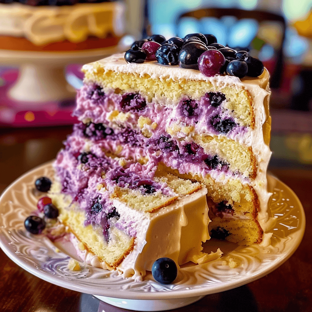Huckleberry Lemon Layer Cake Recipe