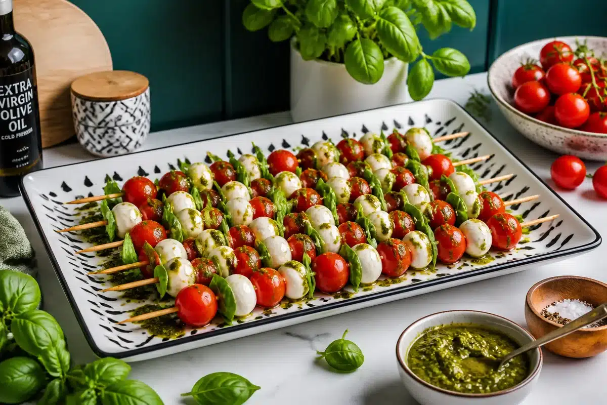 Caprese Skewers Pesto