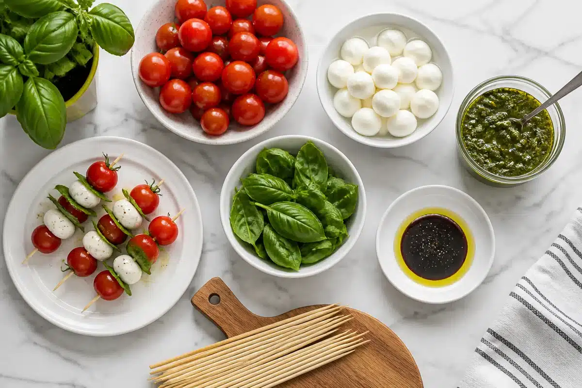 Delicious Caprese Skewers Pesto for Your Next Get-Together