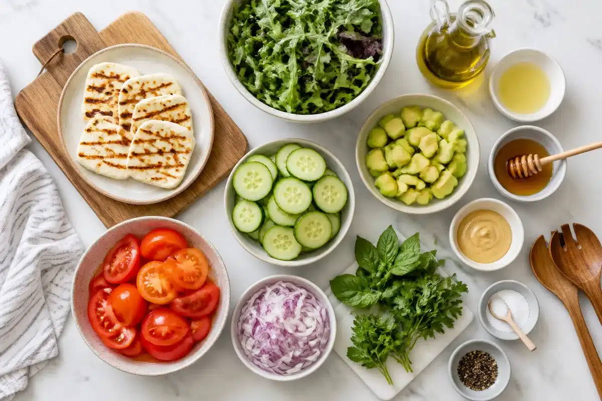 Delicious Grilled Halloumi Salad with Fresh Summer Flavors