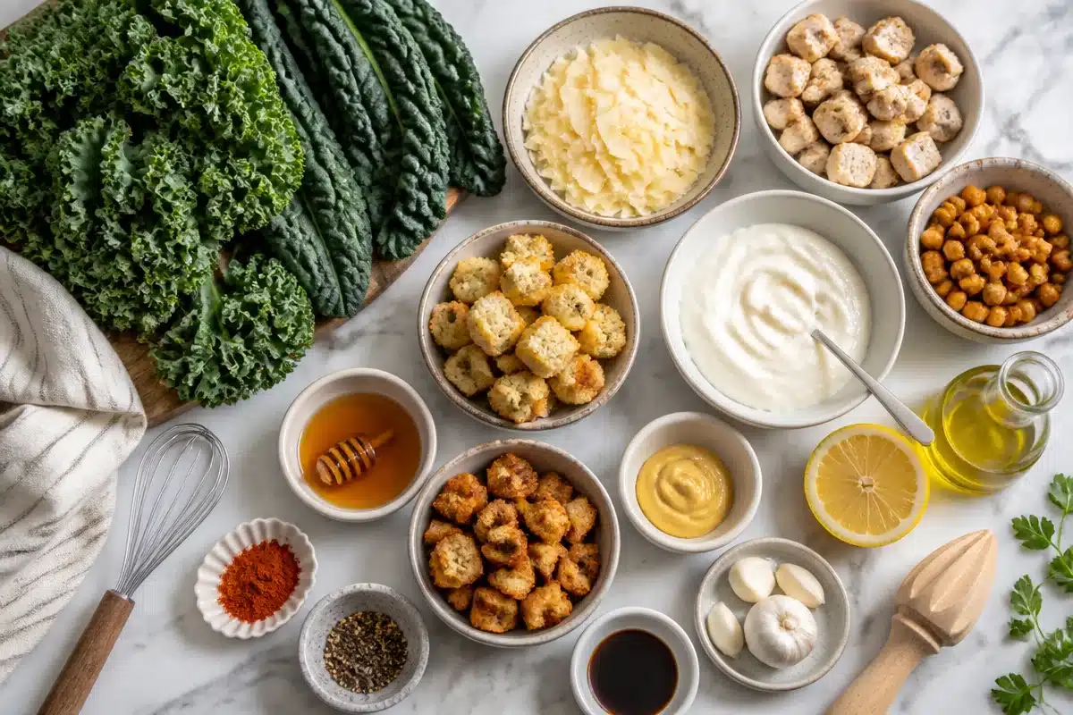 Delicious Kale Caesar Salad with a Twist of Flavor