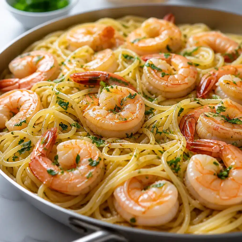 Delicious Shrimp Scampi with Pasta in a garlicky lemon-butter sauce