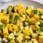 Colorful Mango Avocado Salad with fresh mango, creamy avocado, and lime dressing