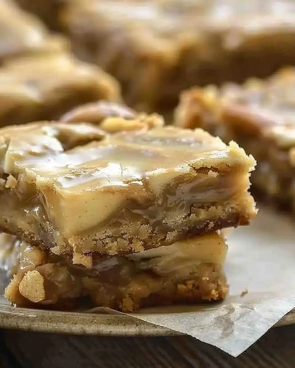 Delicious maple glazed apple blondies fresh out of the oven
