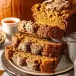 Deliciously moist pumpkin bread loaf, perfect for fall baking.