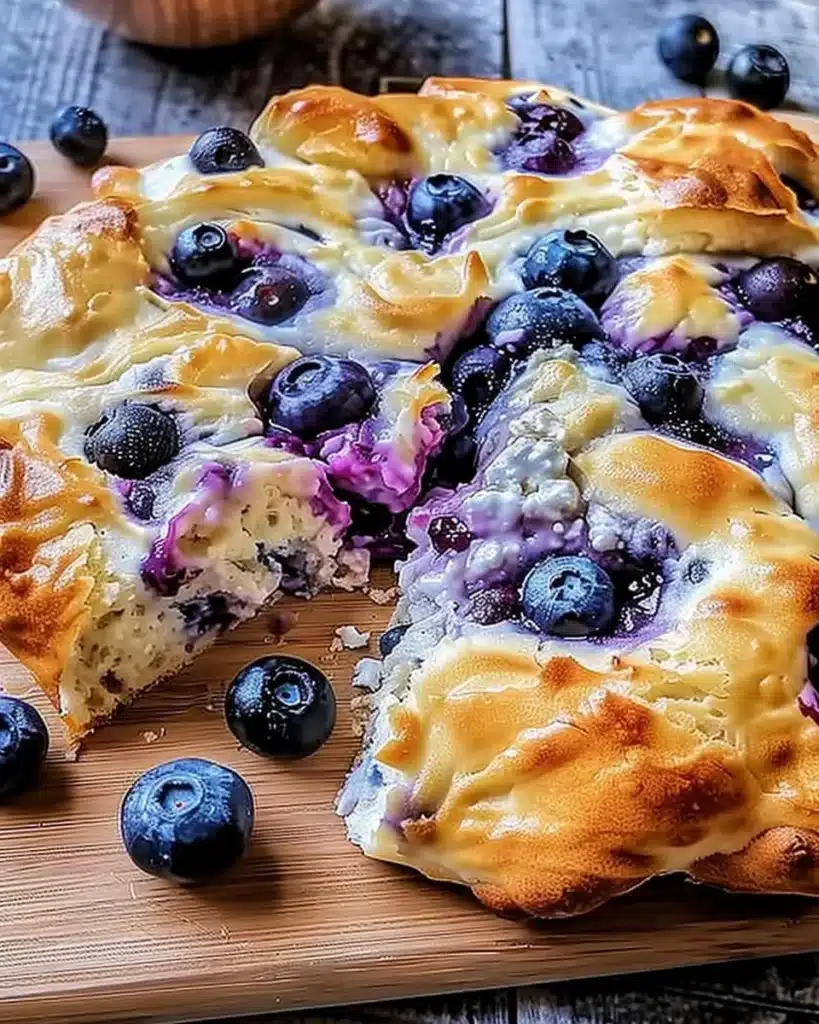High protein blueberry cloud bread made with cottage cheese
