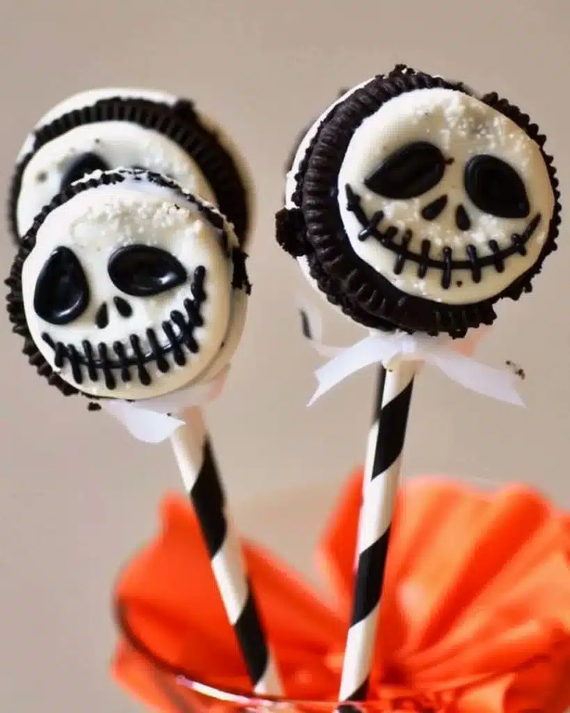 Jack Skellington themed Oreo Pops for Halloween treats