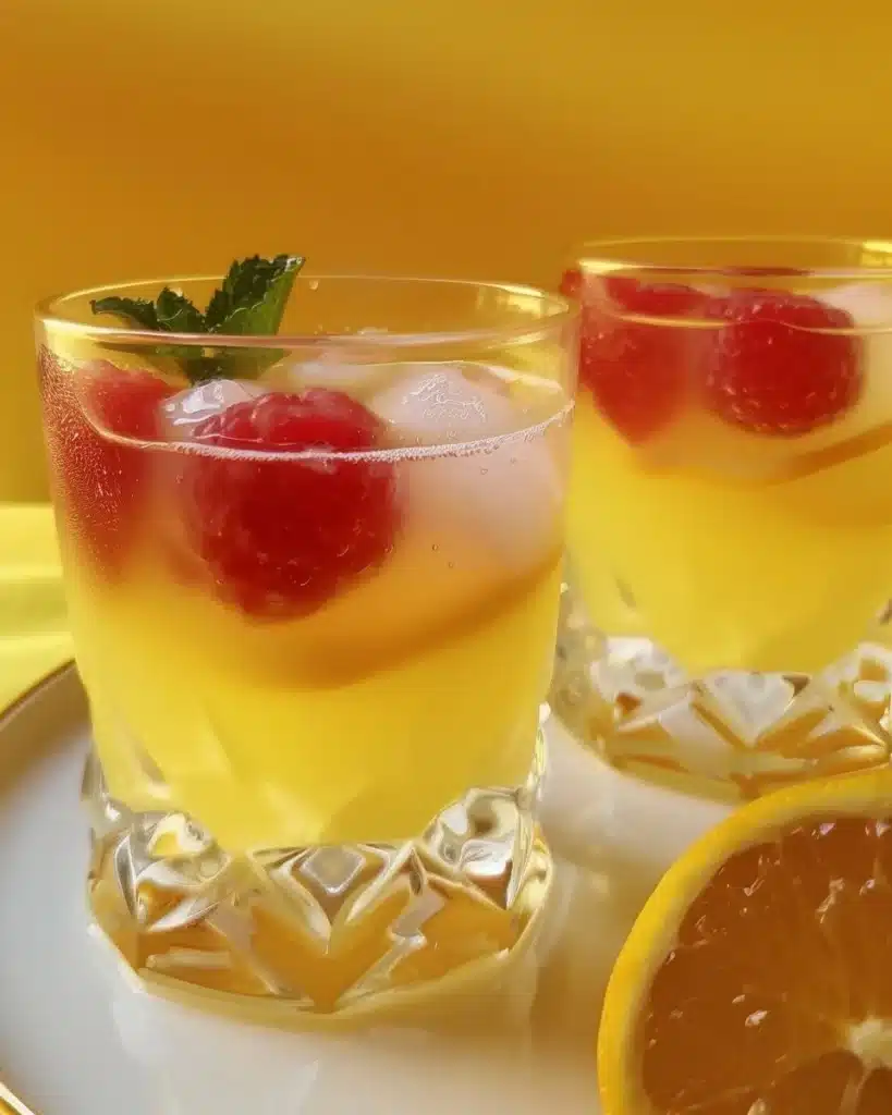 Limoncello Sunrise cocktail with citrus garnish in a glass